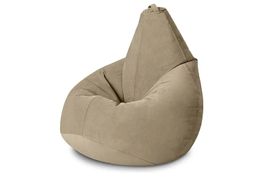 Кресло-мешок Груша Миди 2XL (Велюр / Теплый бежевый)