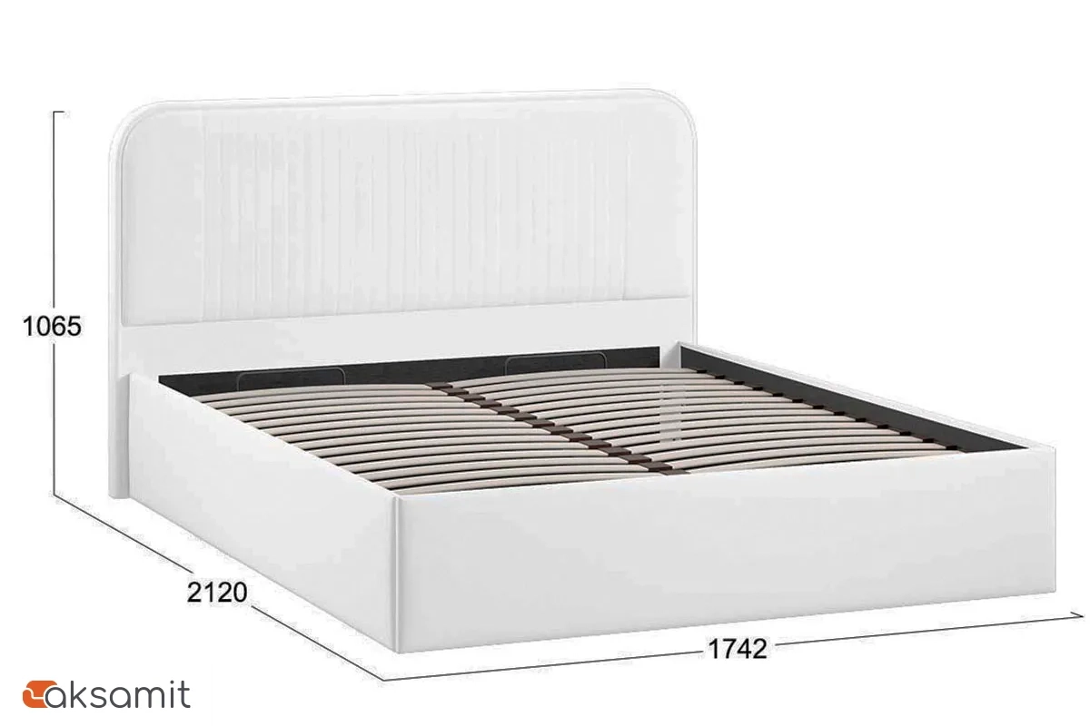 Кровать Тиффани c подъемным механизмом 160х200 Тип 1 (Экокожа/Polo white)