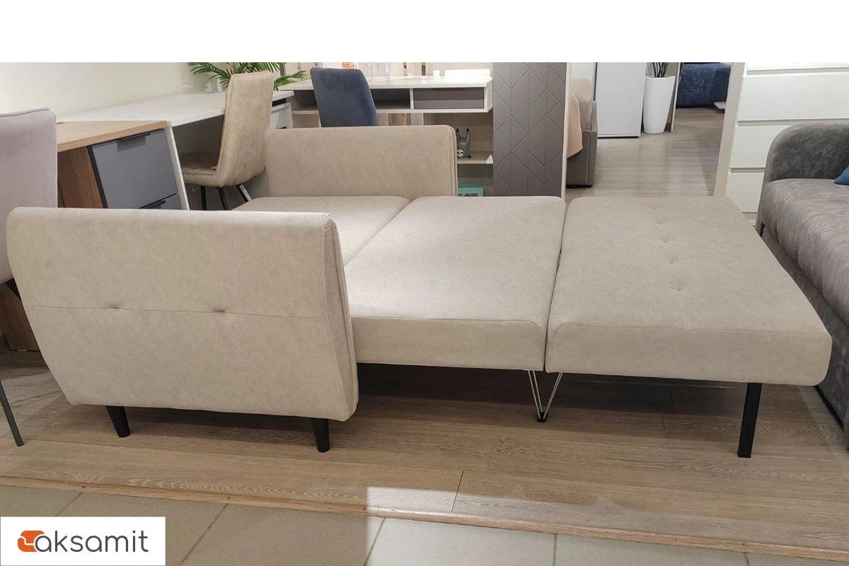 Диван-кровать Мишель ДК (Gretta Bone / Ножки Орех)