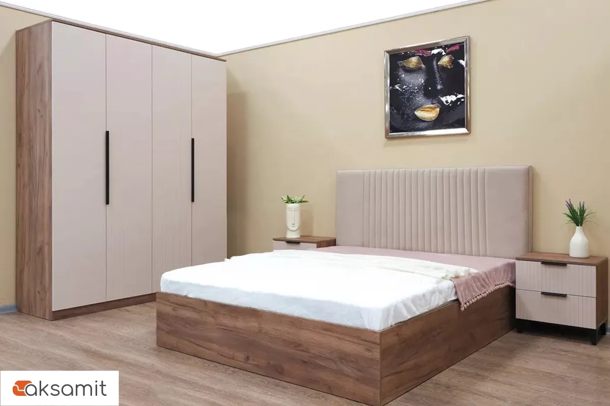 Тумба прикроватная Тоскана (Дуб Табачный/Бисквит)