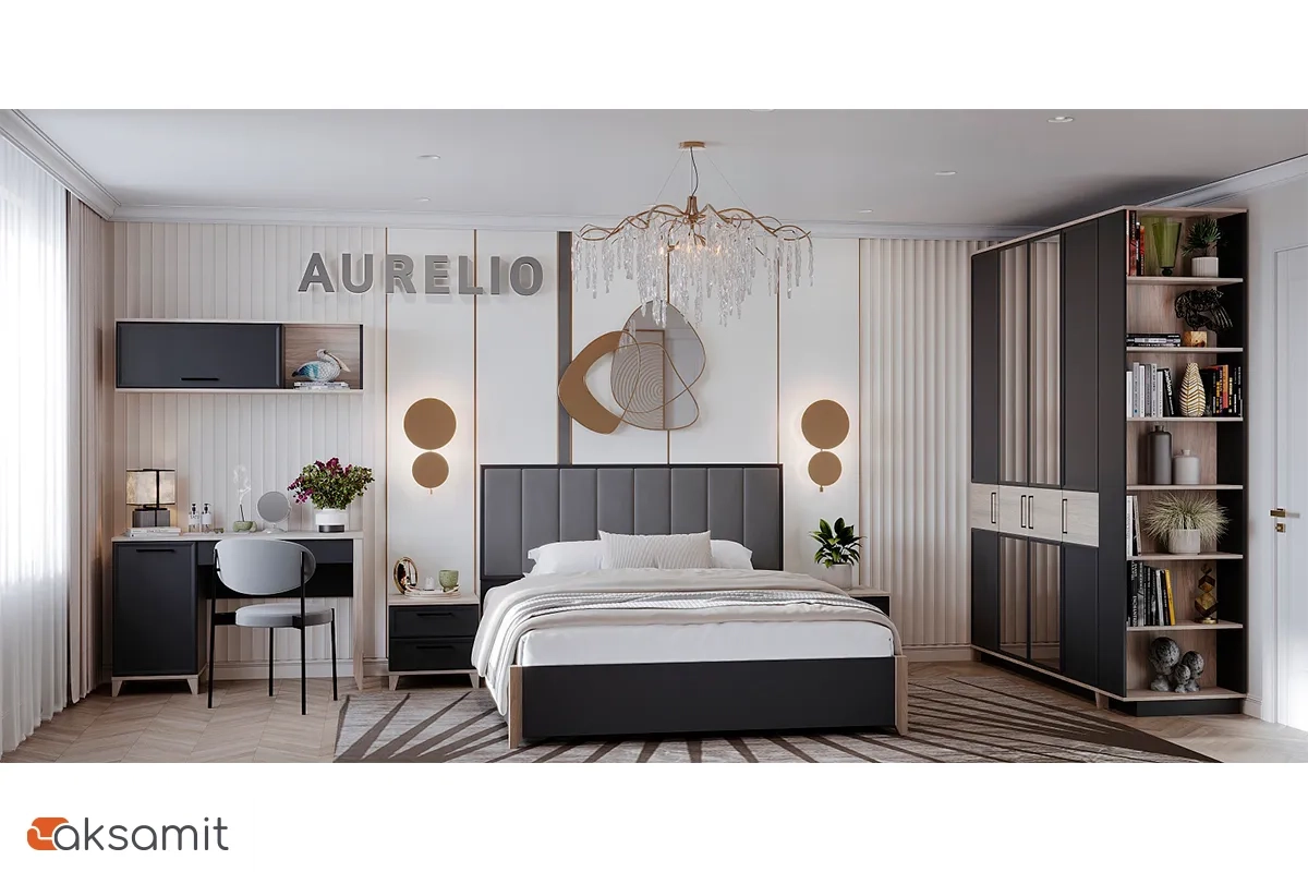 Стеллаж Aurelio 57 (Антрацит/Блеквуд Сатиновый) Стеллаж Aurelio 57 (Антрацит/Блеквуд Сатиновый)