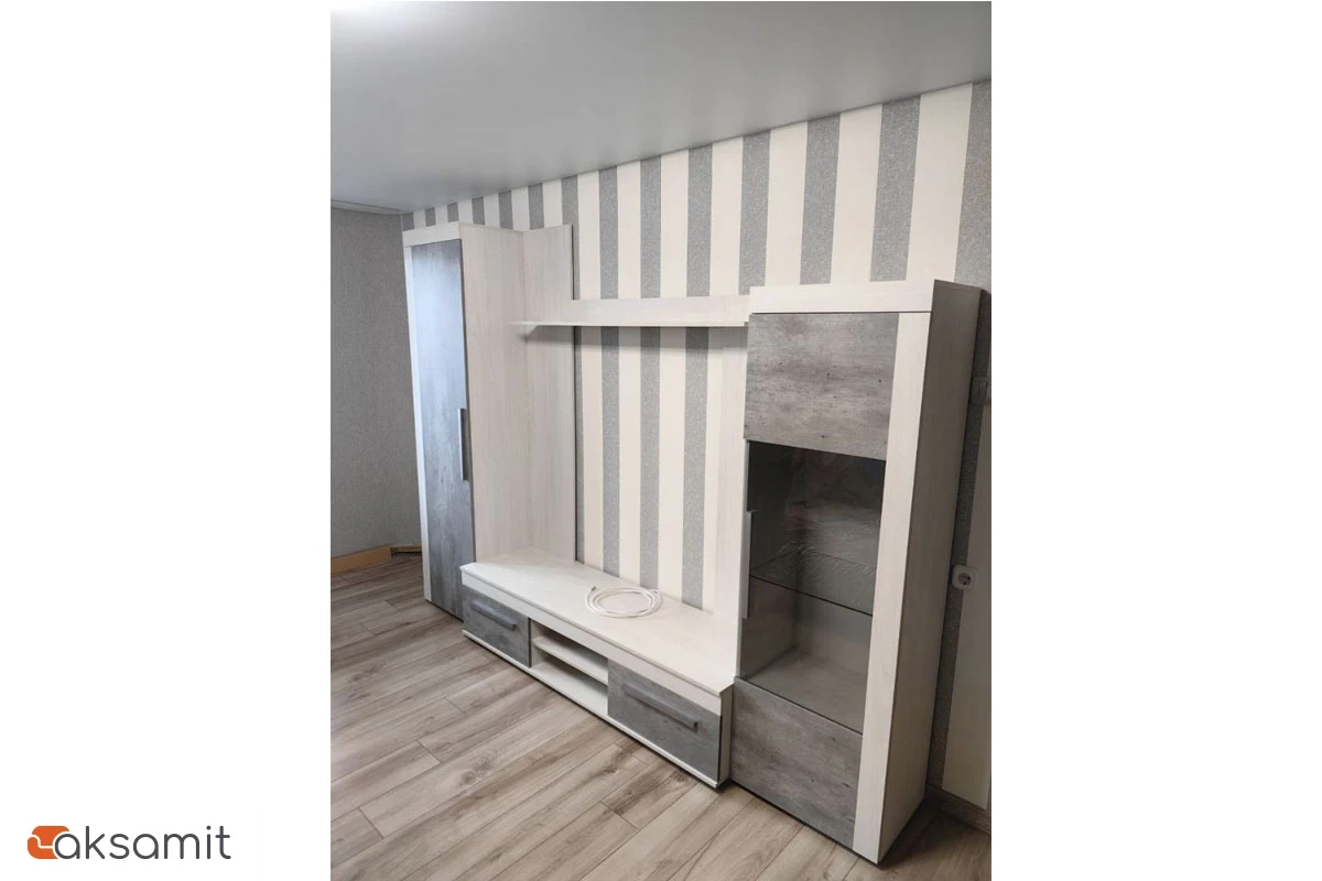 Гостиная Леон (Ясень Анкор светлый / Ателье Светлый) фото