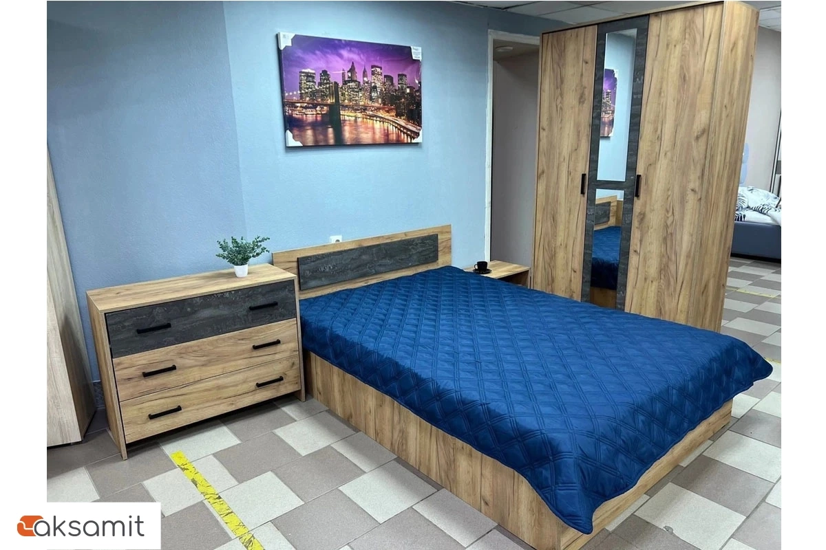 Кровать МСП 1 с основанием 140х200 (Дуб Золотой/Камень Тёмный) Кровать МСП 1 с основанием 140х200 (Дуб Золотой/Камень Тёмный)