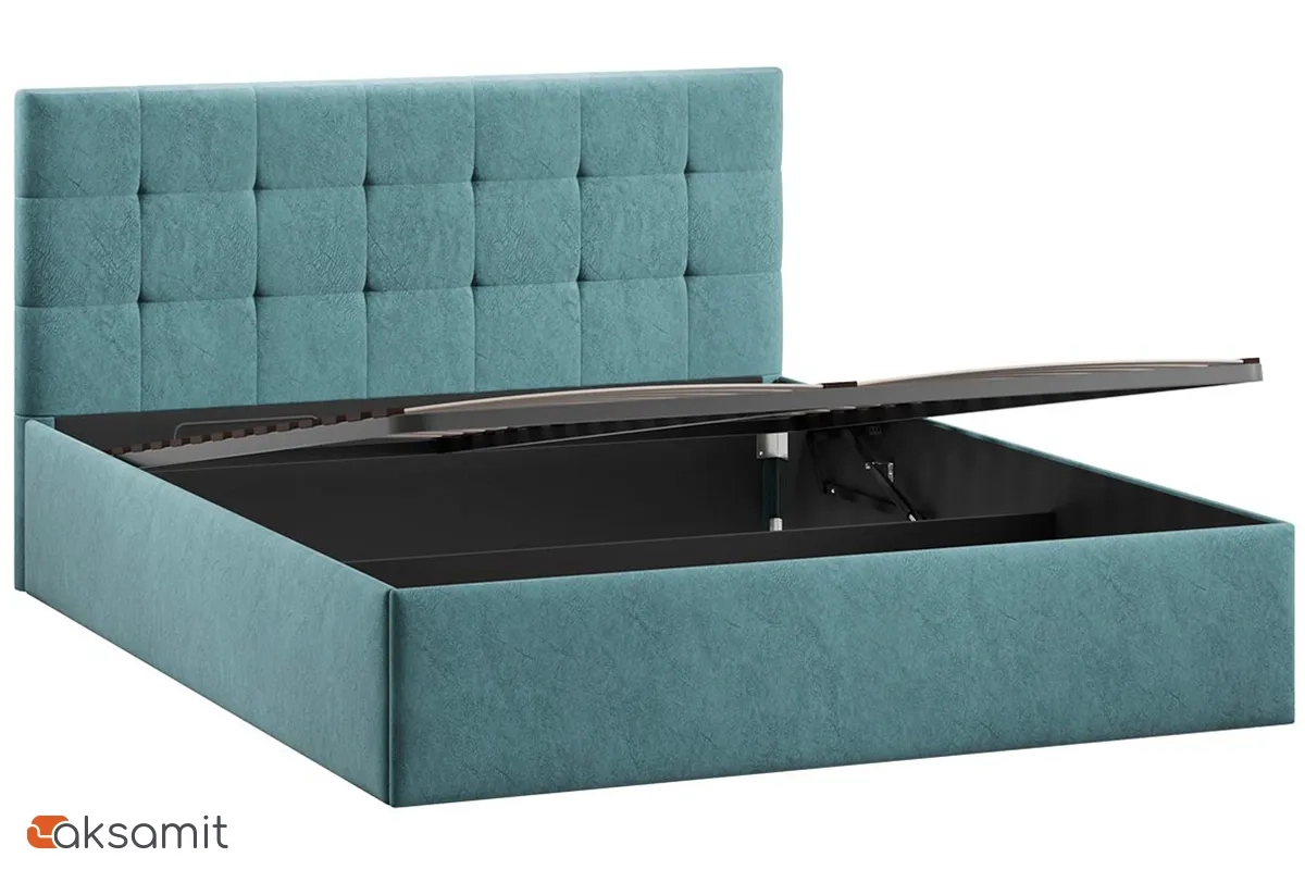 Кровать Джоли Тип 1 с ПМ 160х200 (Микровелюр / Wellmart Indigo)