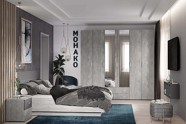 Спальня Монако (Atelier светлый/Графит) фото
