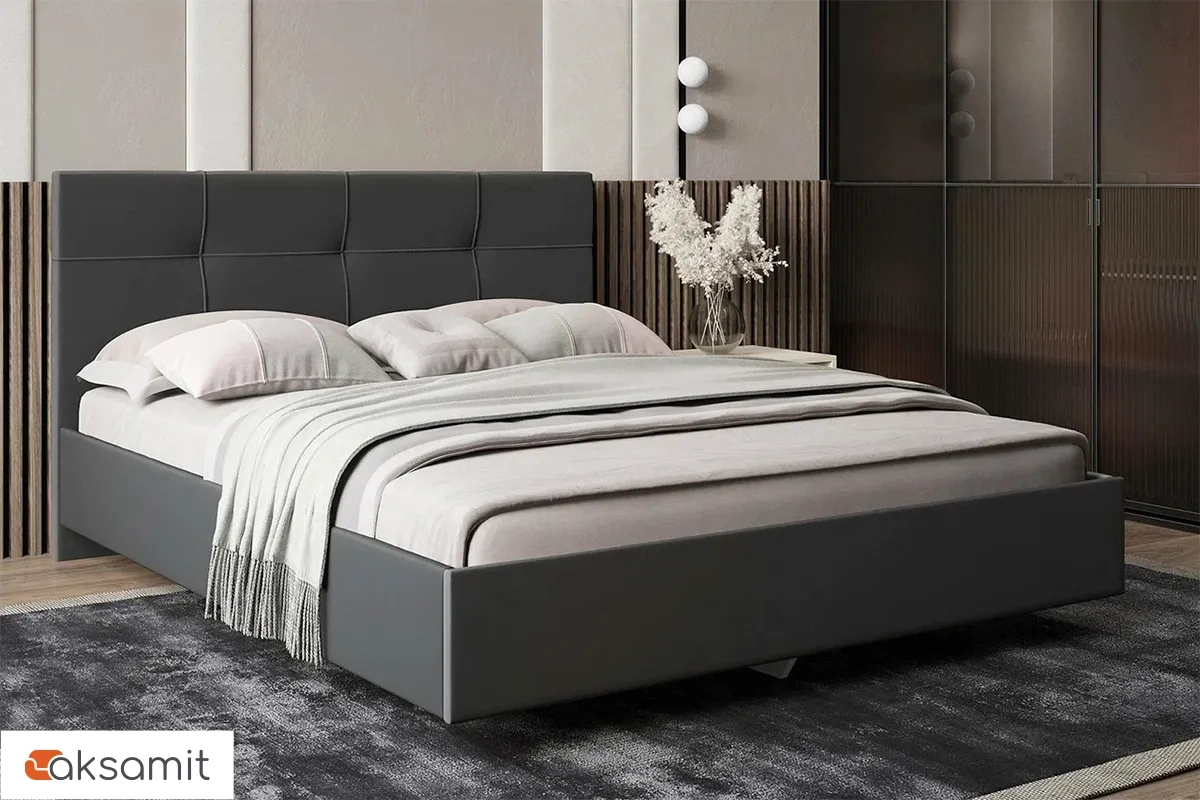 Кровать Kapriz с ПМ 140х200 (Newtone Antracite / Серый) Кровать Kapriz с ПМ 140х200 (Newtone Antracite / Серый)