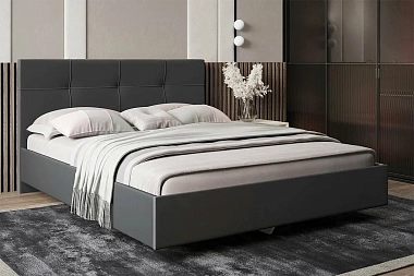 Кровать Kapriz с ПМ 140х200 (Newtone Antracite / Серый)