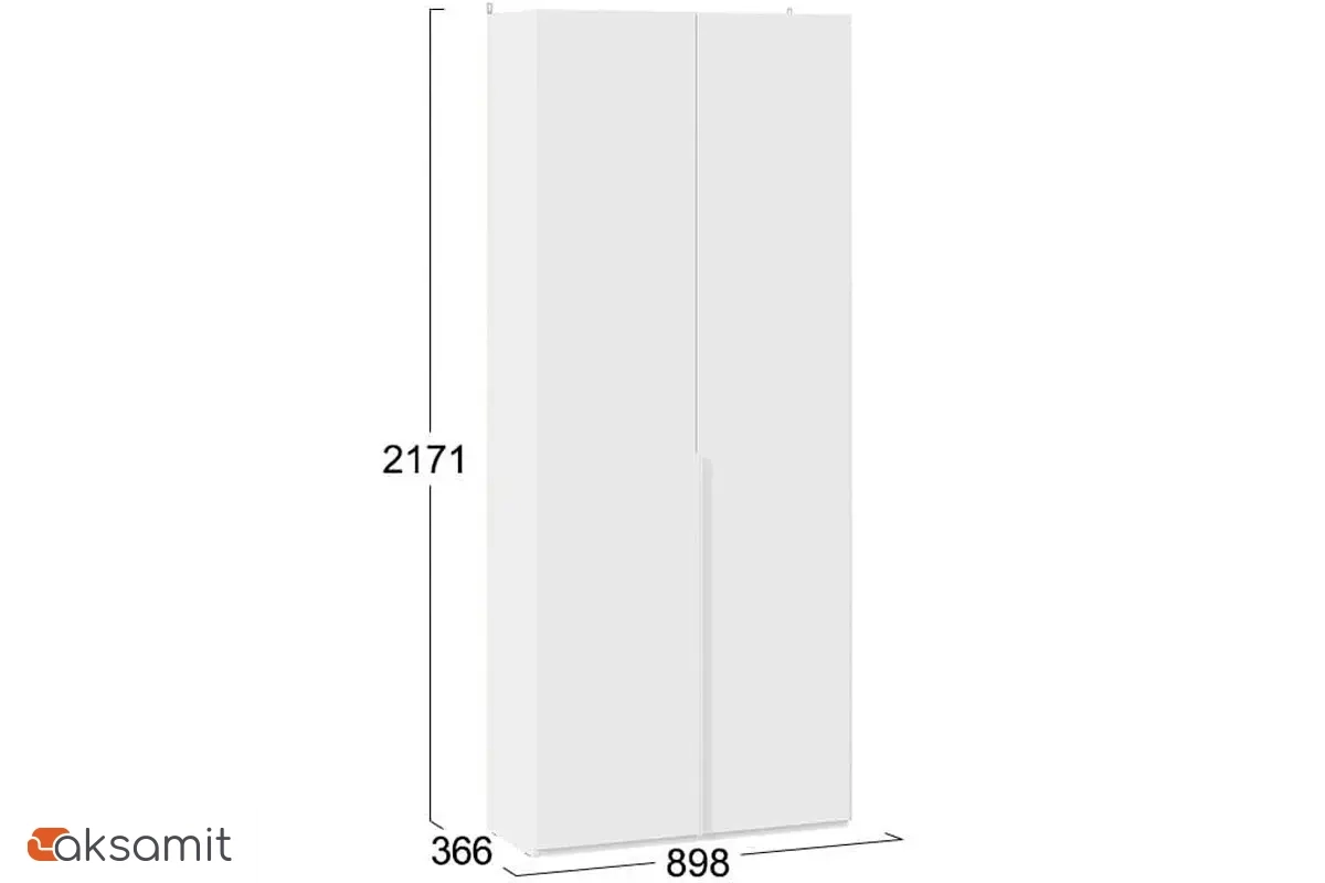 Шкаф для одежды Порто СМ-393.07.223 (366) (Белый жемчуг/Белый софт)