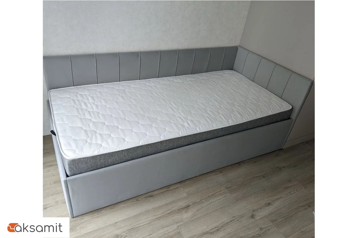 Кровать Мика с ПМ 90х200 универсальная Newtone Light GREY Кровать Мика с ПМ 90х200 универсальная Newtone Light GREY