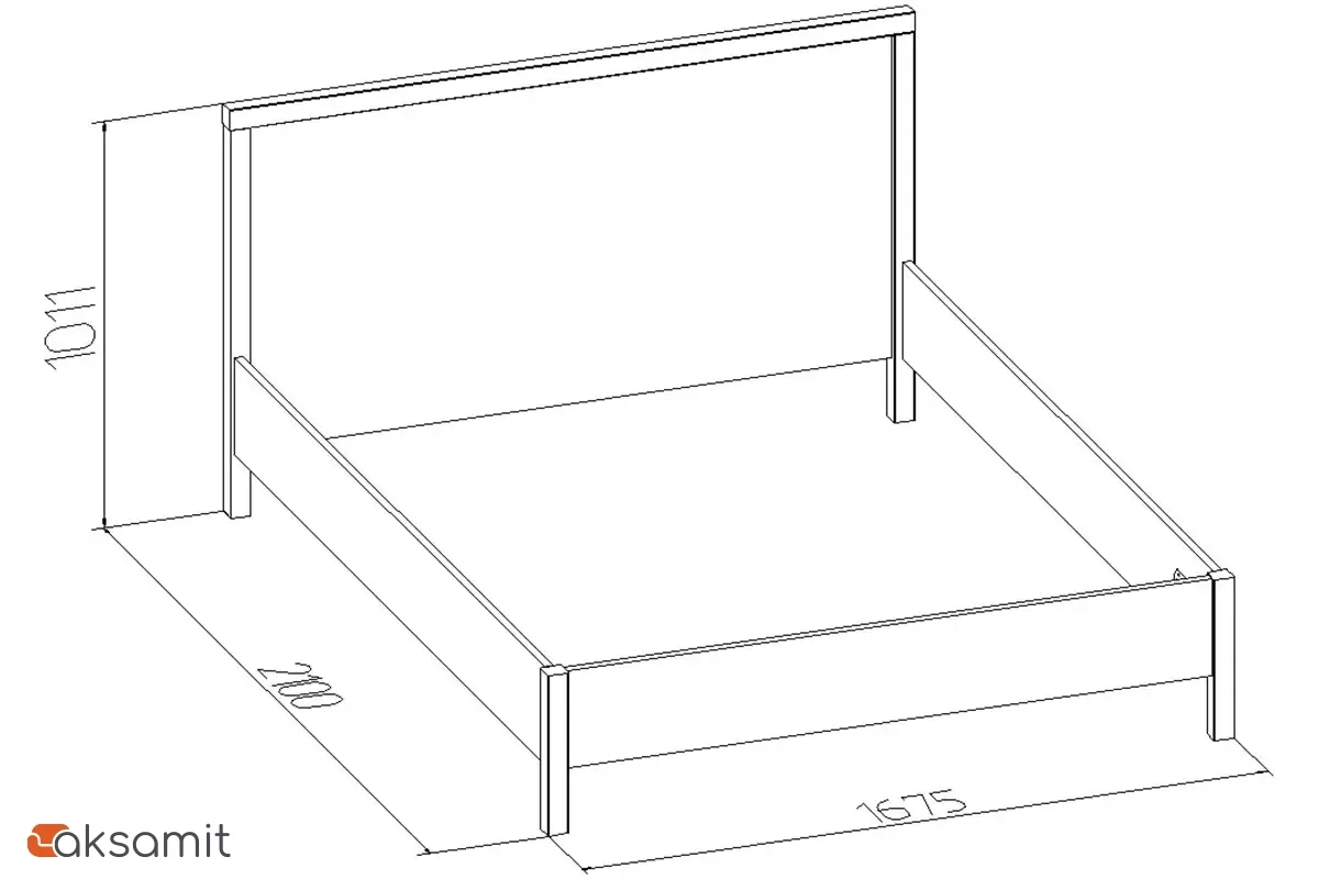 Кровать Bauhaus 2 без основания 160х200 (Бодега светлый)