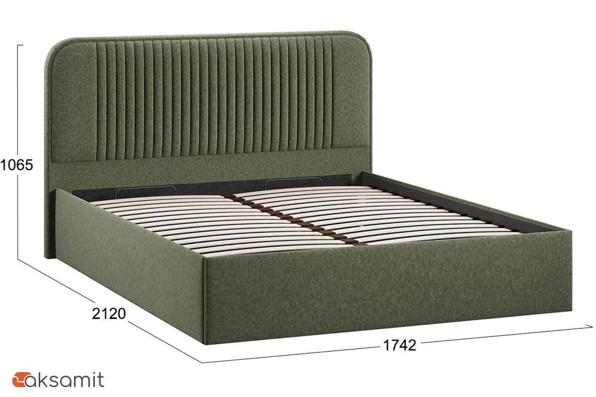 Кровать Тиффани c ПМ 160х200 Тип 1 (Микровелюр Jercy/Deep Green) Кровать Тиффани c ПМ 160х200 Тип 1 (Микровелюр Jercy/Deep Green)
