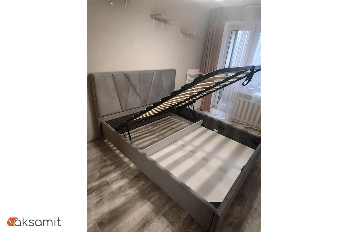 Кровать Рица-3 с ПМ 160х200 (Севен 325 / Св.серый) 3 кат.