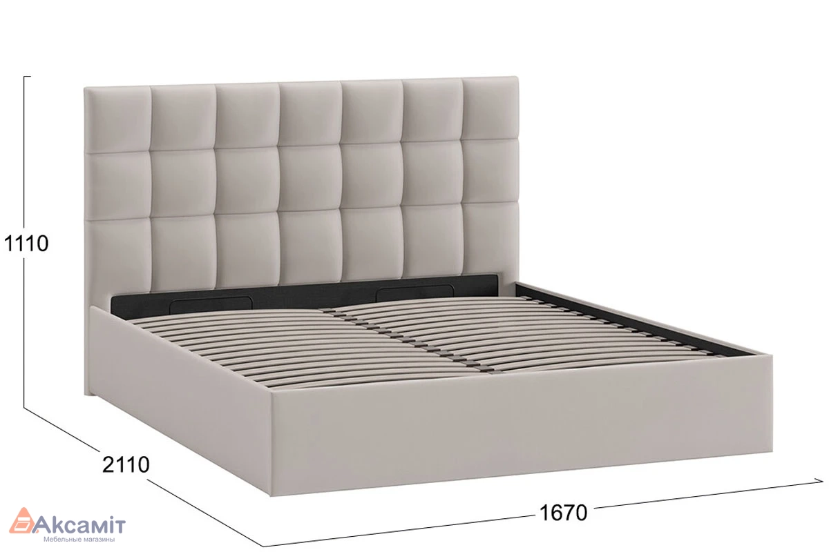 Кровать универсальная Эмбер Тип 1 с ПМ 160х200 (Велюр/Confetti Smoke)