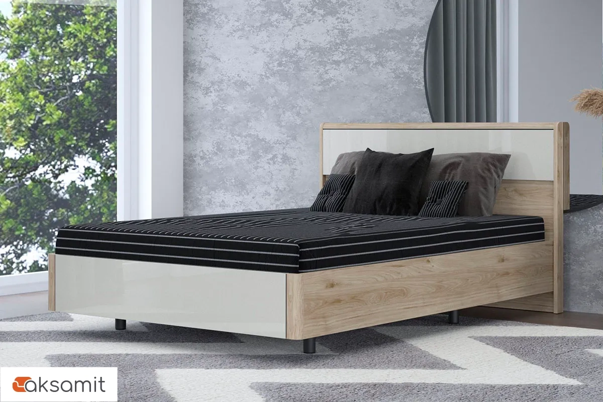 Кровать КР-5002-ГС-КГ 140х200 (Гикори Джексон Светлый/Кашемир Глянцевый) Кровать КР-5002-ГС-КГ 140х200 (Гикори Джексон Светлый/Кашемир Глянцевый)