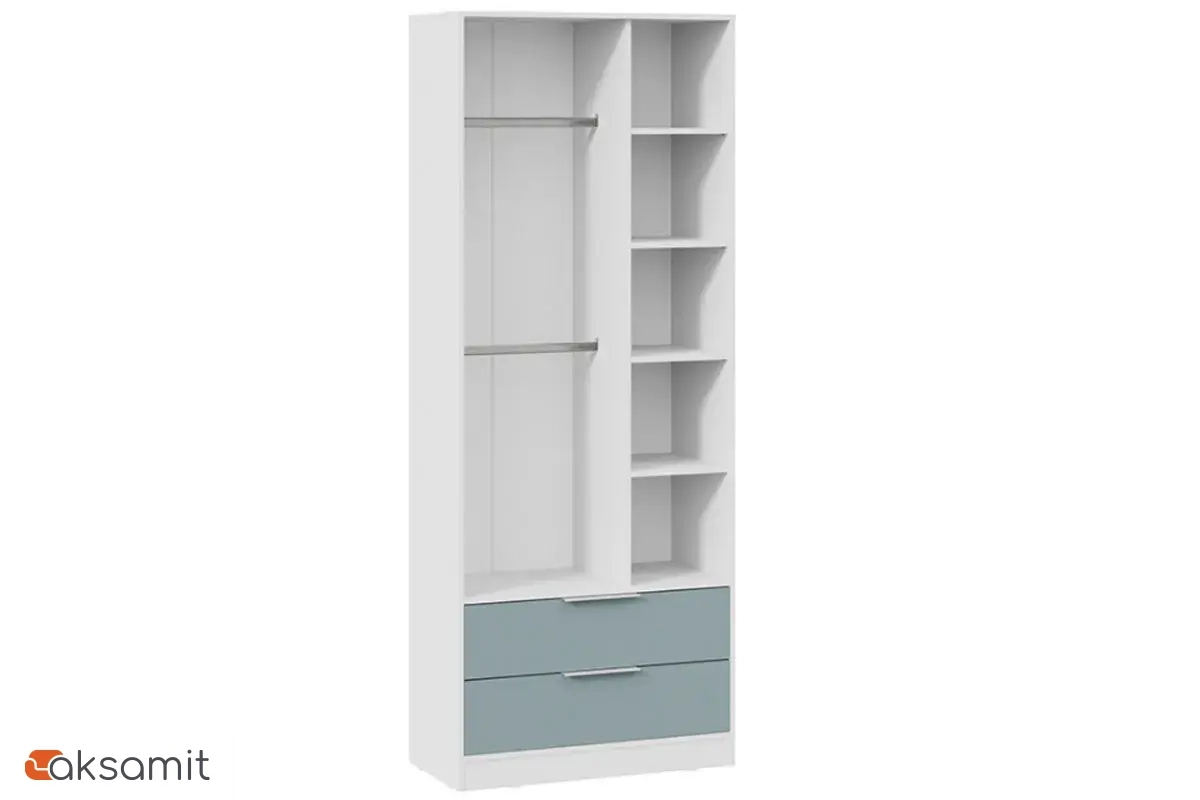 Шкаф для одежды Марли (Белый/Серо-голубой)