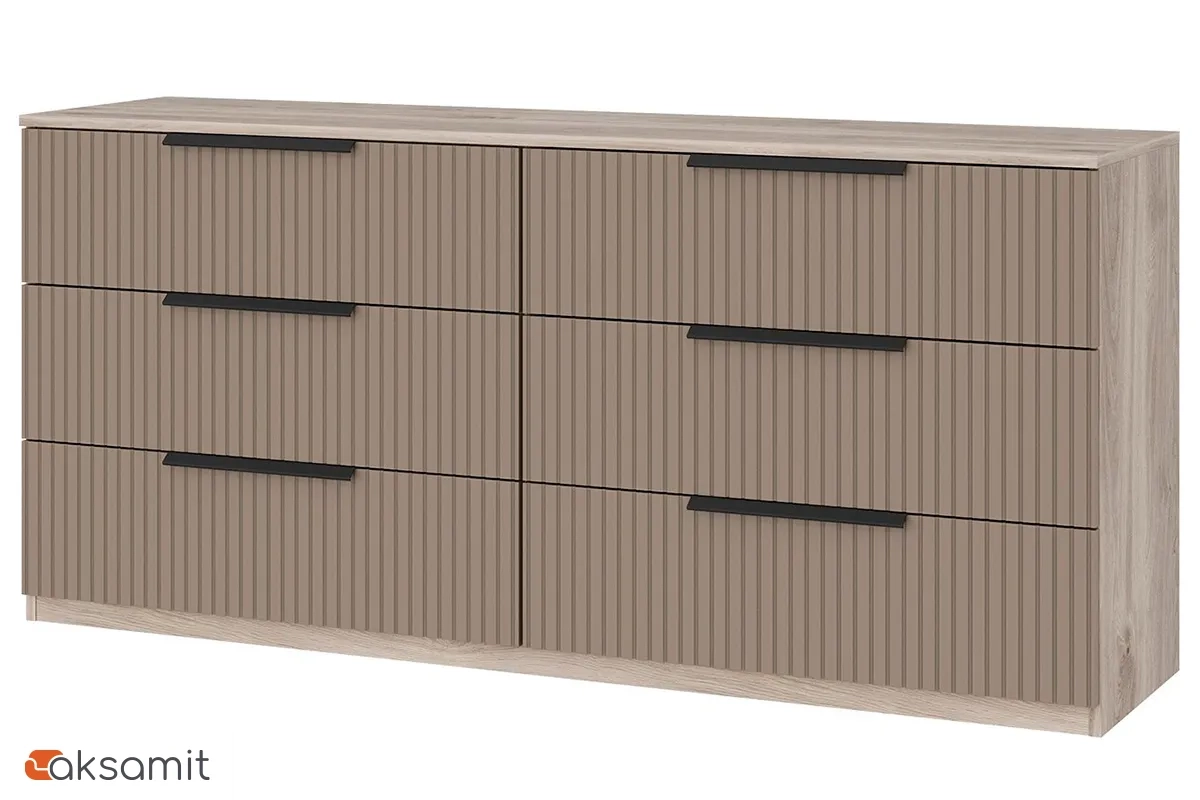 Комод широкий Астория 18 (Дуб кастелло серый / Грей софт)