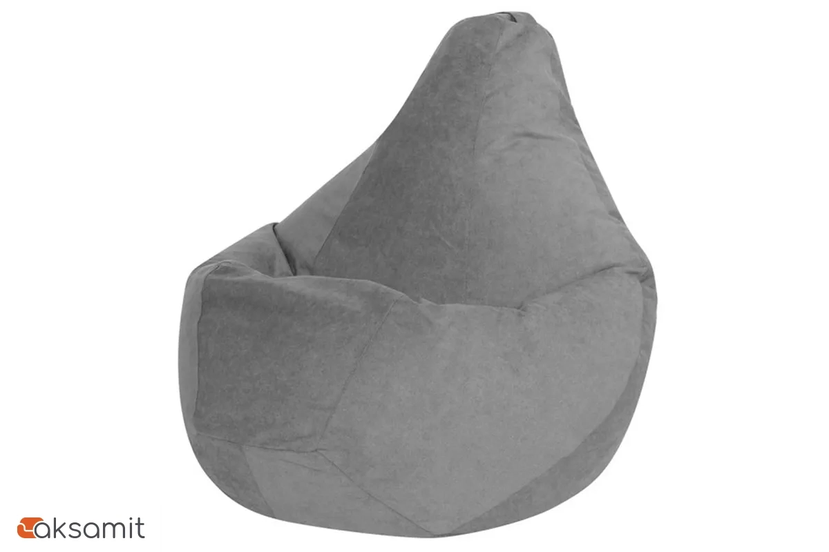 Кресло Мешок Груша (Серый / Велюр) 4XL