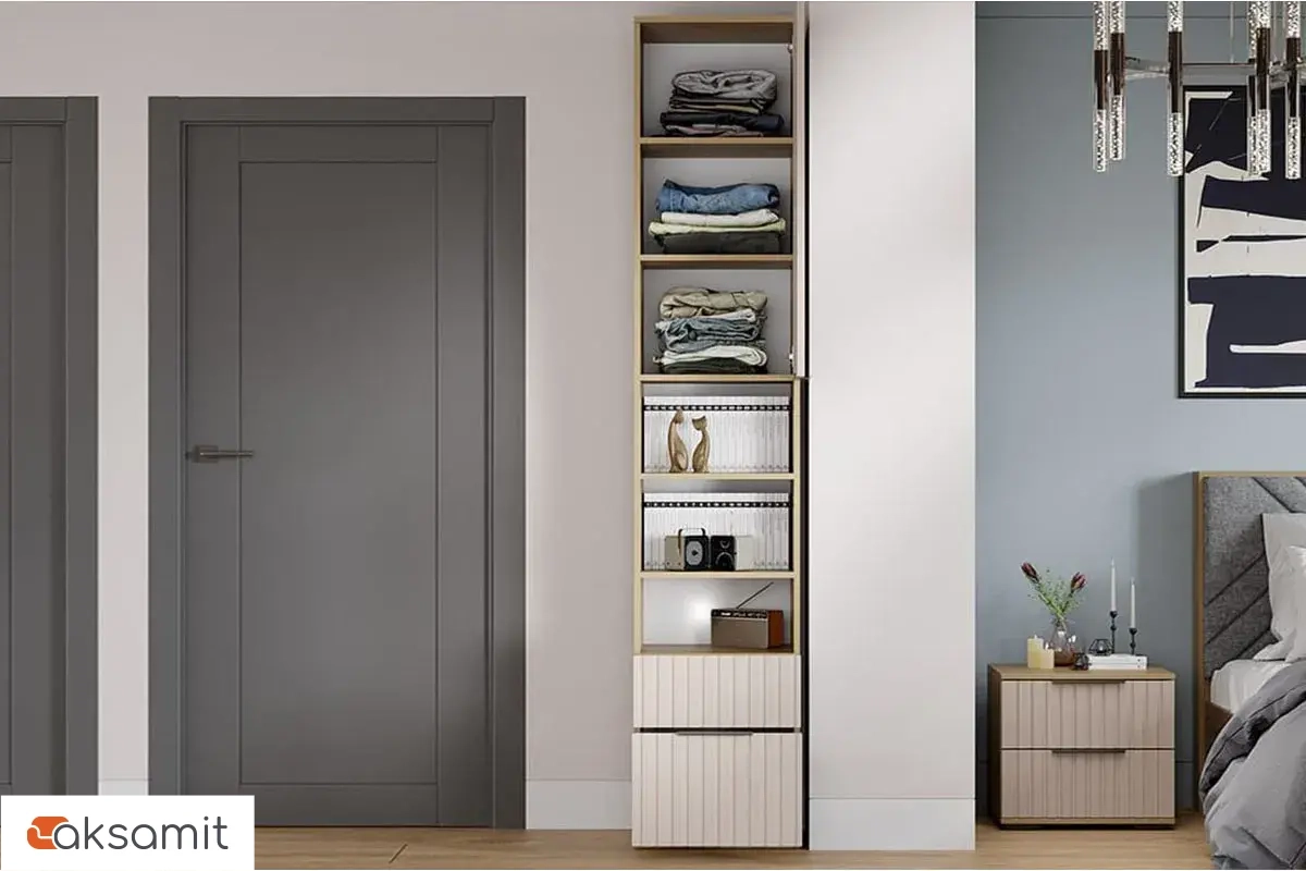 Шкаф комбинированный Хилтон с 1 дверью (2 ящика) Исп.2 (Дуб Крафт золотой / Мокко матовый)