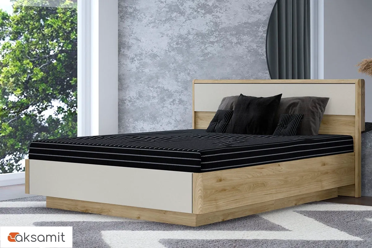 Кровать КР-4003-ГС-КМ с ПМ 160х200 (Гикори Джексон Светлый/Кашемир Матовый)