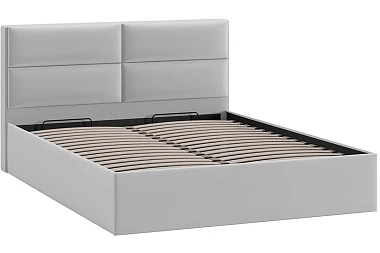 Кровать универсальная Глосс Тип 1 с ПМ 160х200 без заглушины (Велюр/Confetti Silver)