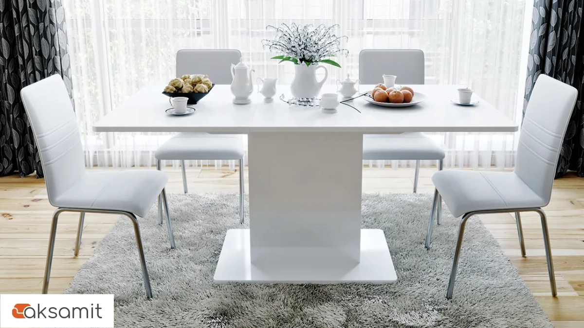 Стол обеденный Diamond тип 1 (1100х750) (Белый глянец)