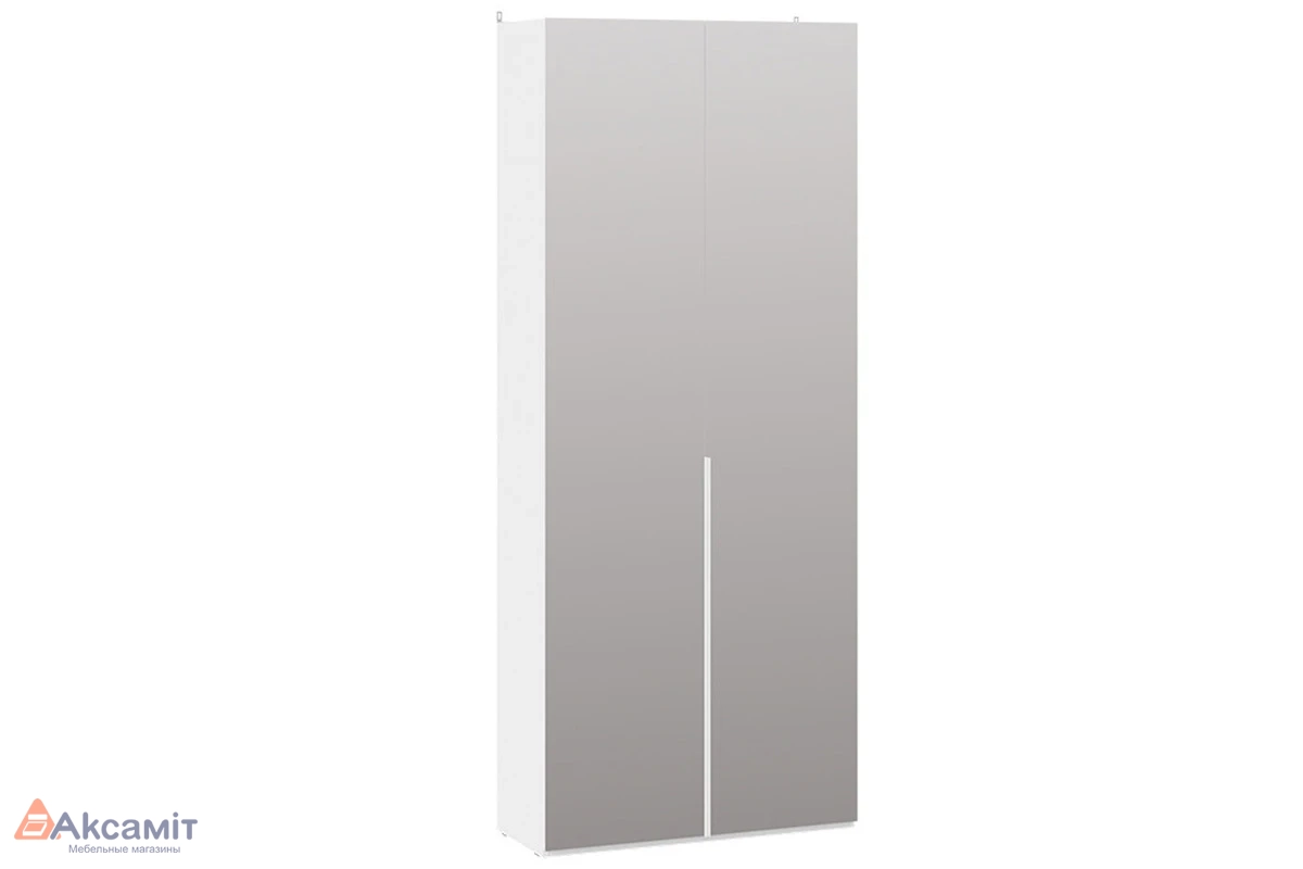 Шкаф для одежды с 2 зеркальными дверями (366) Порто СМ-393.07.224 (Белый жемчуг/Белый жемчуг)