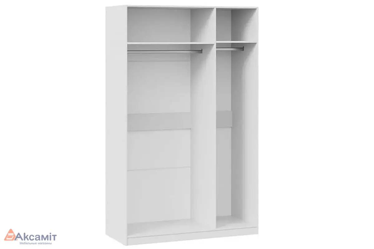 Шкаф комбинированный Глосс СМ-319.07.431 с 3 дверями со стеклом (Белый глянец/Стекло)