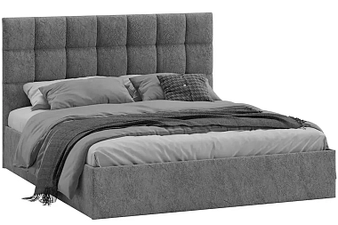Кровать Эмбер с ПМ 160х200 Тип 1 (Микровелюр/Wellmart Silver)