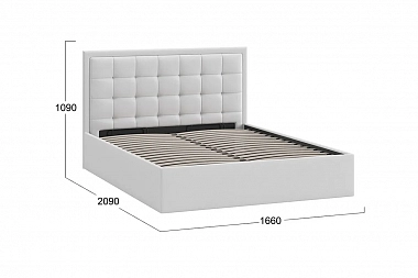 Кровать  с ПМ Ника 160х200 Тип 1 (Экокожа/Белая)