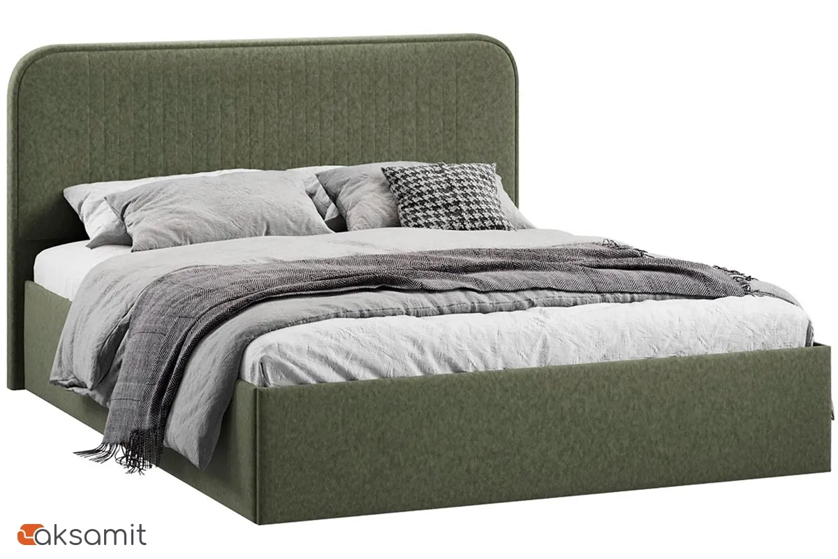 Кровать Тиффани Тип 1 с ПМ и заглушиной 160х200 (Микровелюр/Jercy Deep Green)