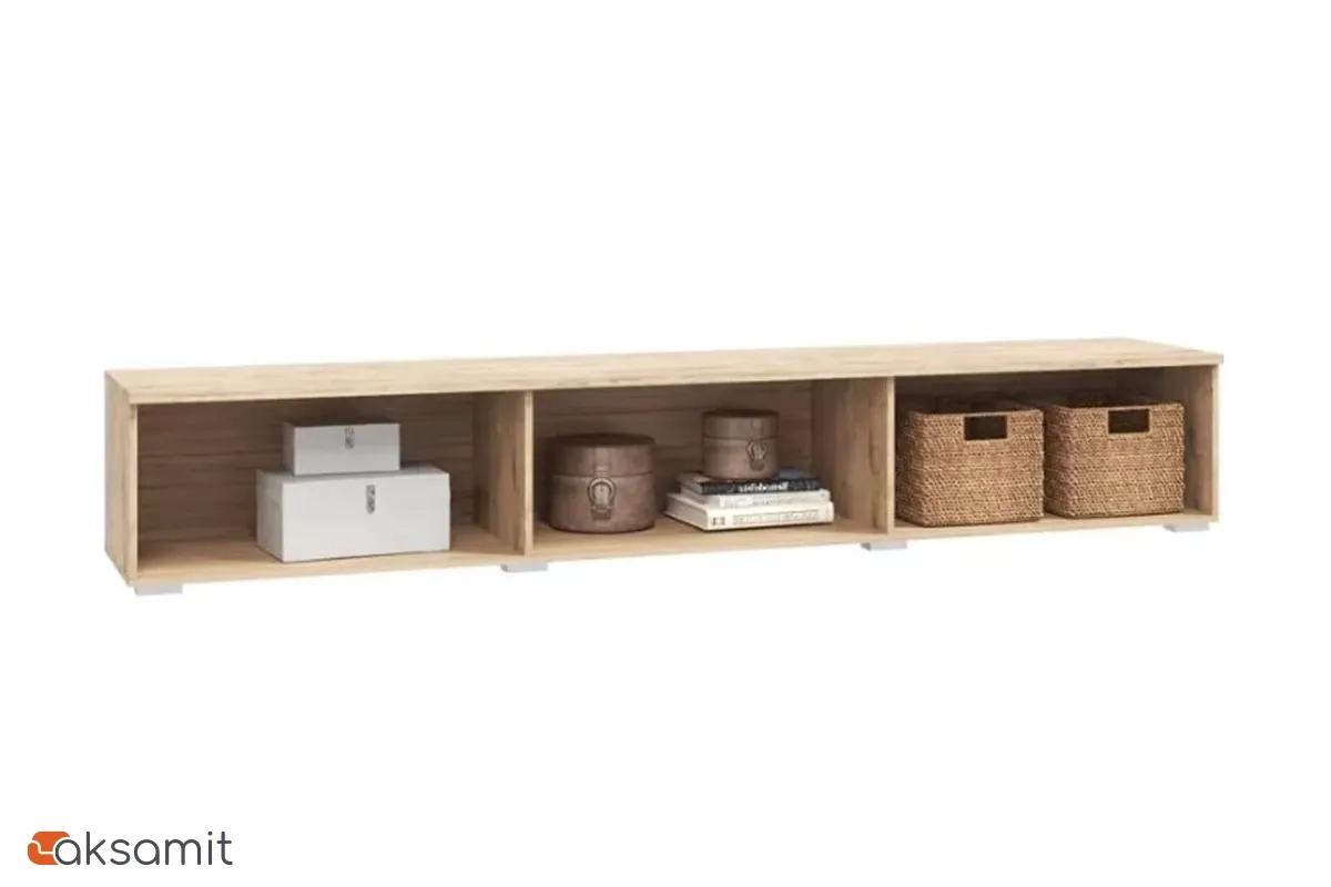 Тумба под ТВ Сканди с 3 дверками 2420 (Дуб бунратти/Белый бланш)
