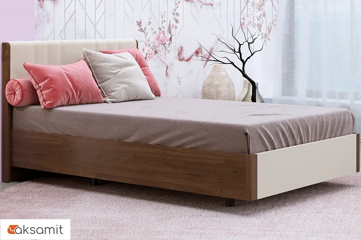 Кровать КР-5012-ГТ-КМ-В 140х200 (Гикори Джексон Темный / Кашемир Матовый / Велюр)