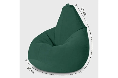 Кресло-мешок Груша Стандарт 3XL (Велюр / Темный изумруд)
