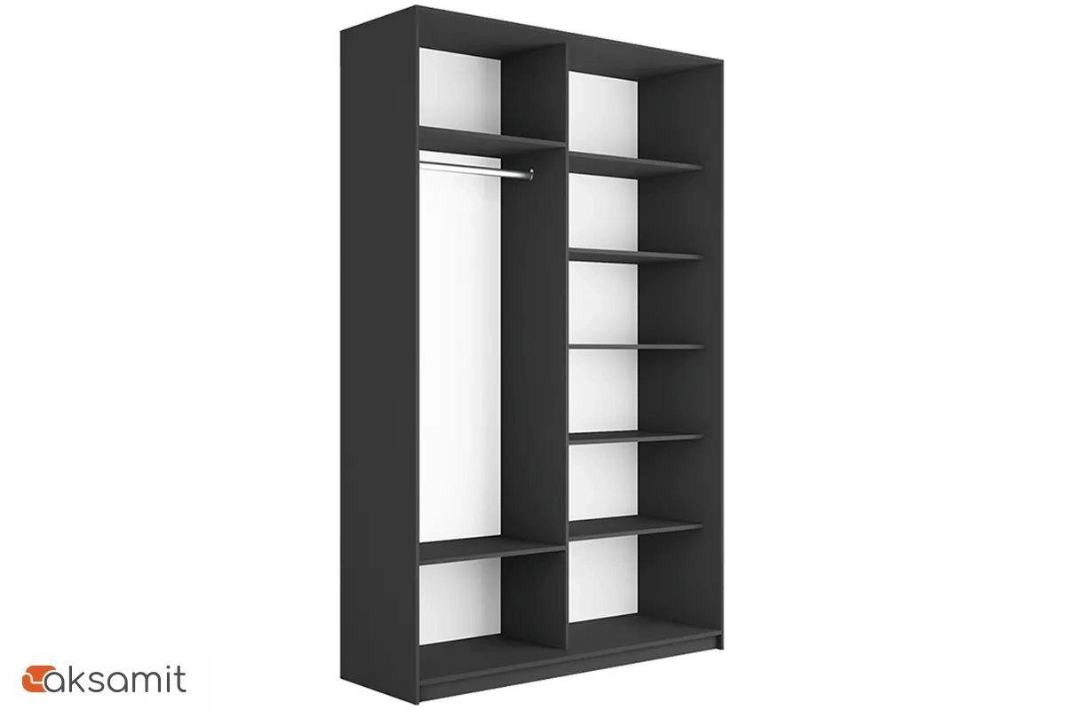 Шкаф-купе 2-х дверный Траст СШК 2.120.60-13.15 (1200x570x2300) (Серый диамант/Зеркало/Стекло черный глянец) Шкаф-купе 2-х дверный Траст СШК 2.120.60-13.15 (1200x570x2300) (Серый диамант/Зеркало/Стекло черный глянец)