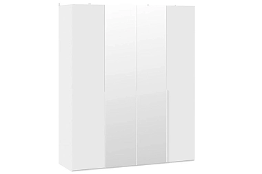 Шкаф для одежды (580) с 4 дверями Порто СМ-393.07.108 (Белый Жемчуг/Белый софт)