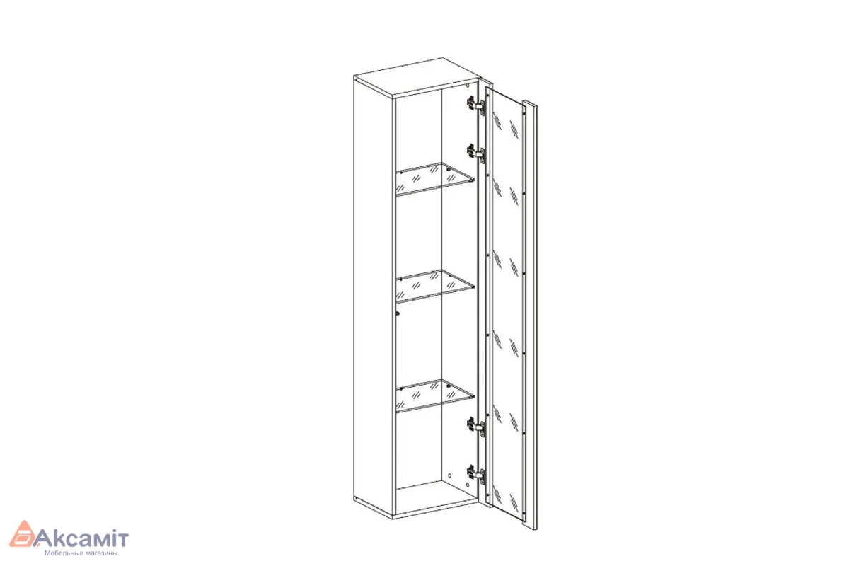 Шкаф навесной Point Тип-41 Белый/Белый глянец (71774452)