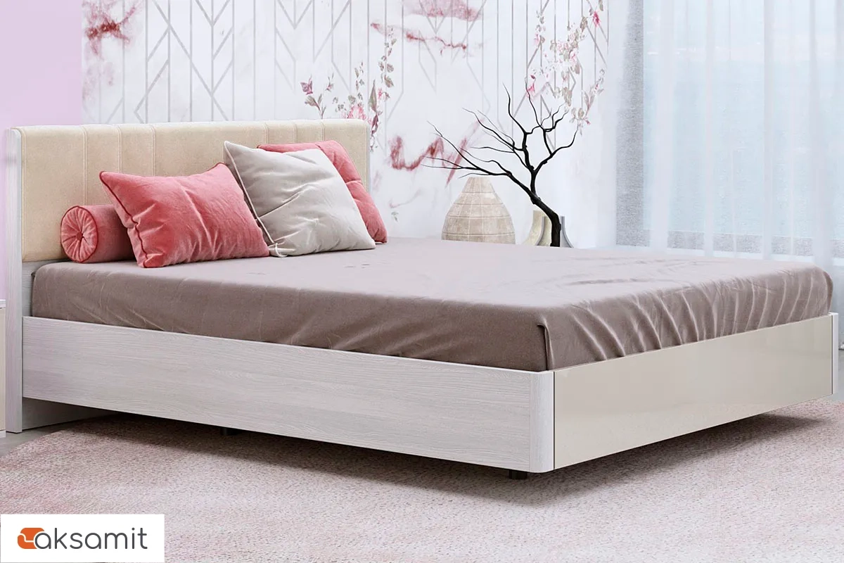 Кровать КР-5013-СЯ-КГ-В 160х200 (Снежный Ясень/Кашемир Глянцевый/Велюр) Кровать КР-5013-СЯ-КГ-В 160х200 (Снежный Ясень/Кашемир Глянцевый/Велюр)