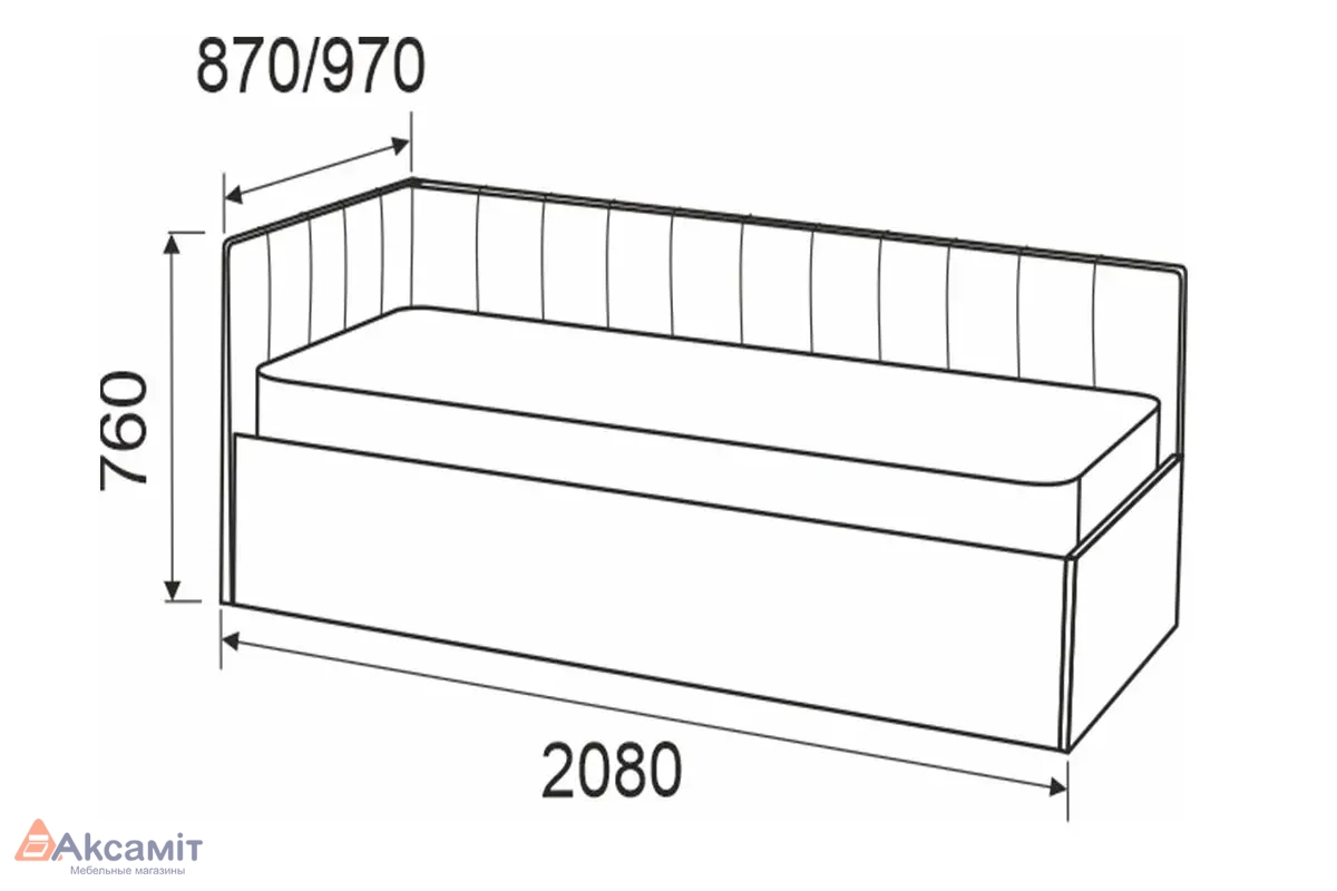 Кровать Мика с ПМ 80х200 универсальная Newtone Light GREY