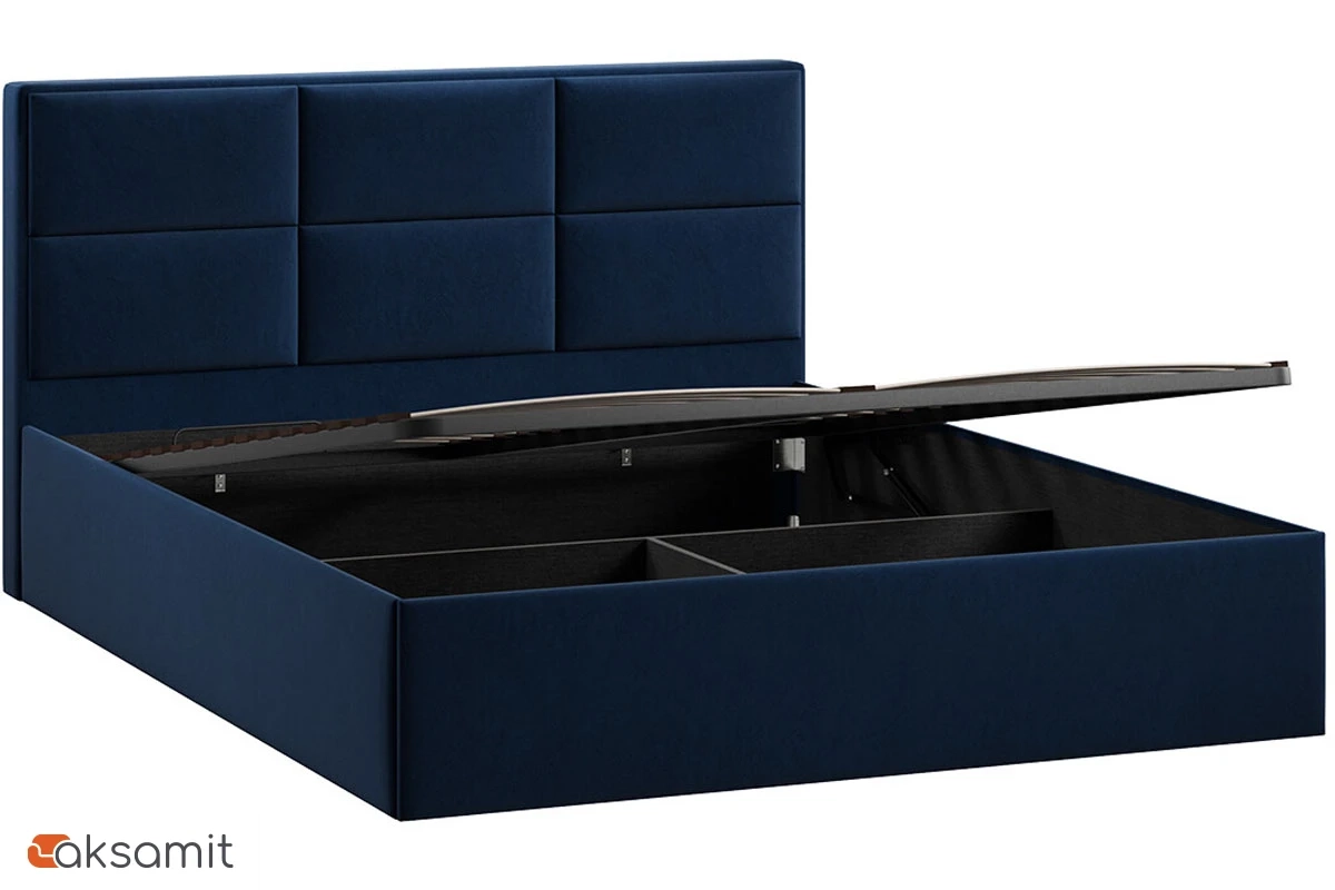 Кровать Стелла c ПМ 160х200 Тип 1 (Микровелюр/Wellmart Blue) Кровать Стелла c ПМ 160х200 Тип 1 (Микровелюр/Wellmart Blue)