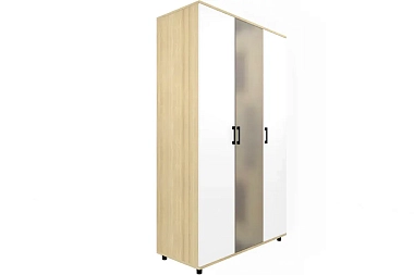 Шкаф для одежды и белья ШК-5001-АС-БГ (Ясень Асахи/Белый Бриллиант Глянцевый)