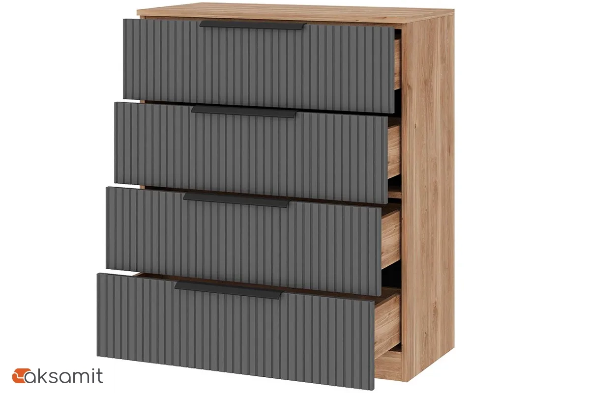 Комод Астория 03 (Дуб кастелло медовый / Графит софт)