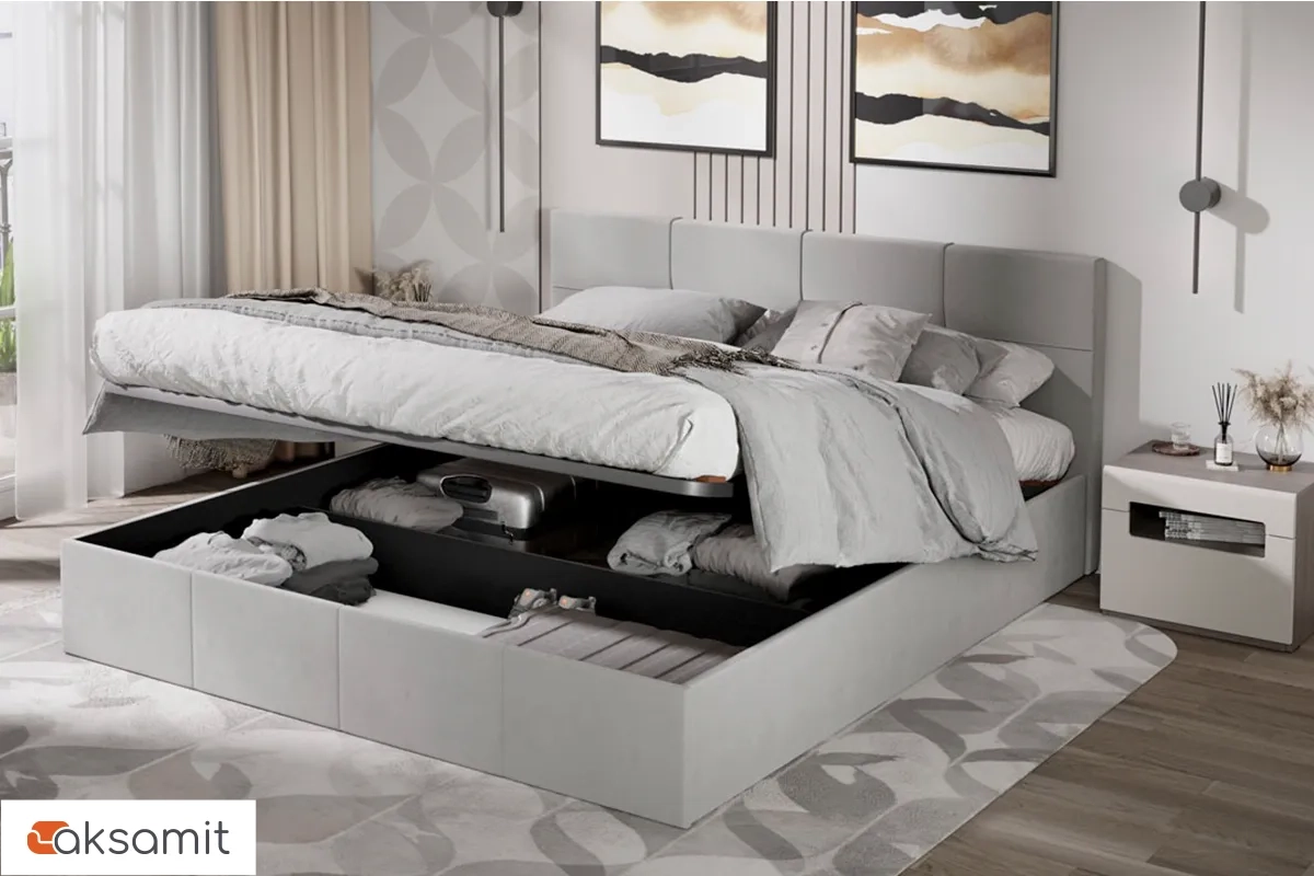 Кровать Лора с ПМ и заглушиной 180х200 (Велюр / Confetti Silver)