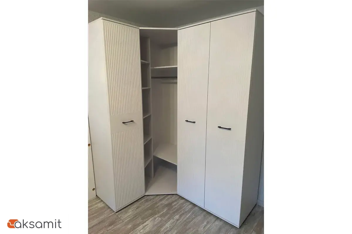 Шкаф Шарлиз (в прихожую) 2 дв. для платья и белья с выдвижной штангой (Белый)