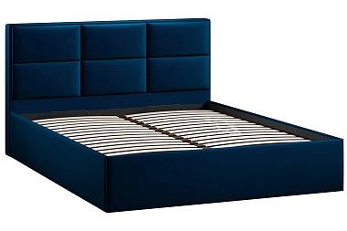 Кровать Стелла c ПМ Тип 1 без заглушины 160х200 (Велюр/Confetti Blue)