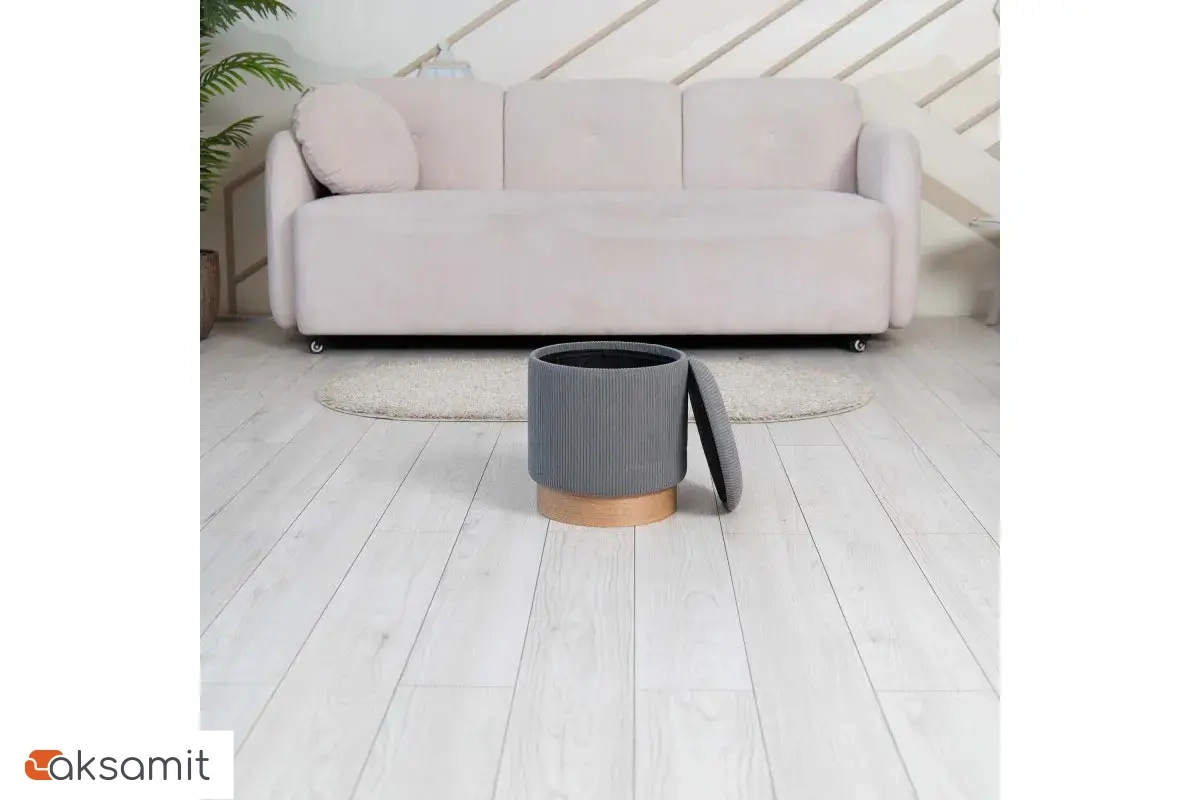 Пуф Марибор Стандарт (Велюр / Серый)