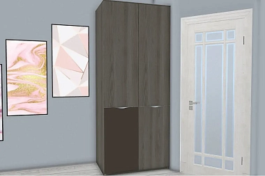 Шкаф для одежды с 1 дверью и 1 с ЛКП Либерти СМ-297.07.025 фото