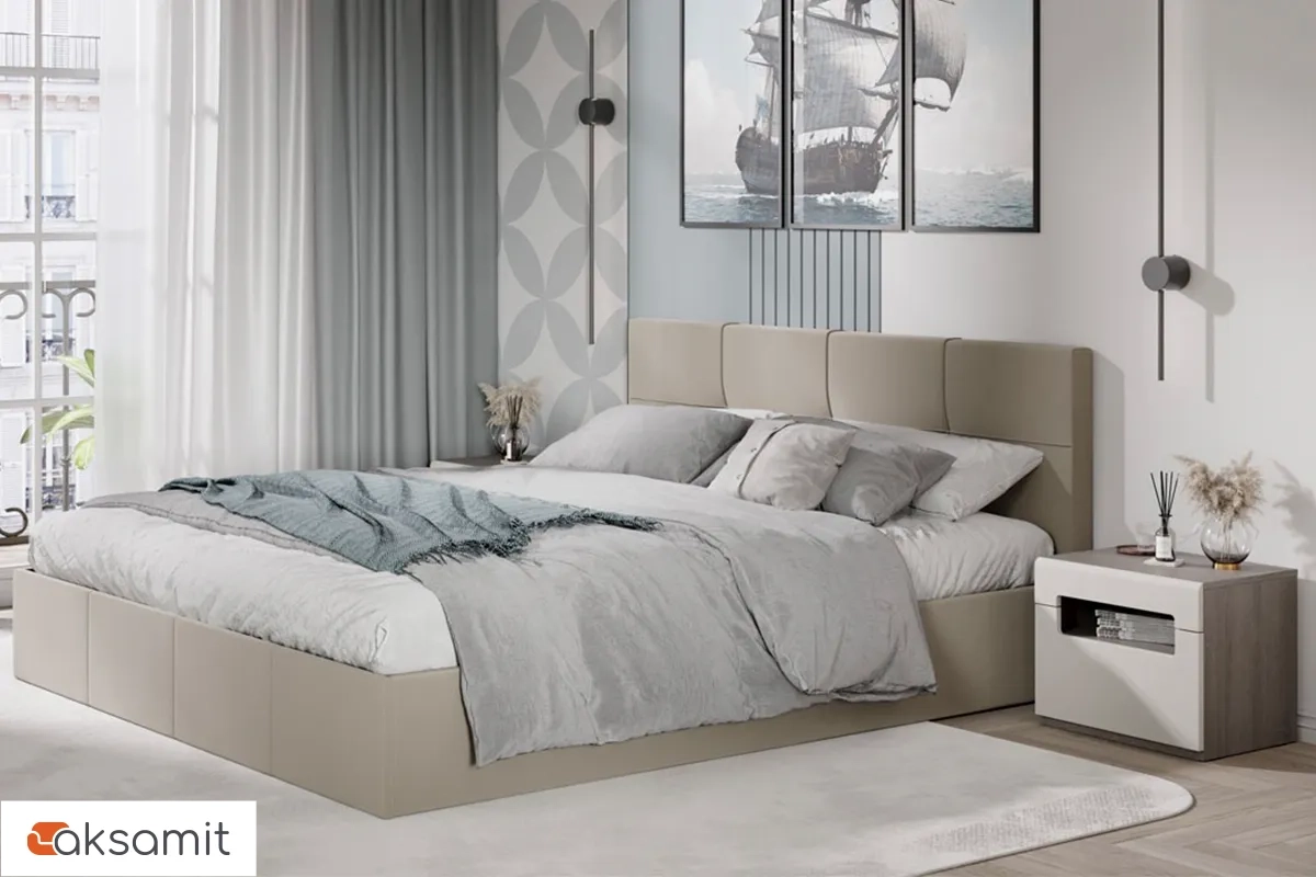 Кровать Лора с ПМ и заглушиной 180х200 (Велюр / Confetti Cream)