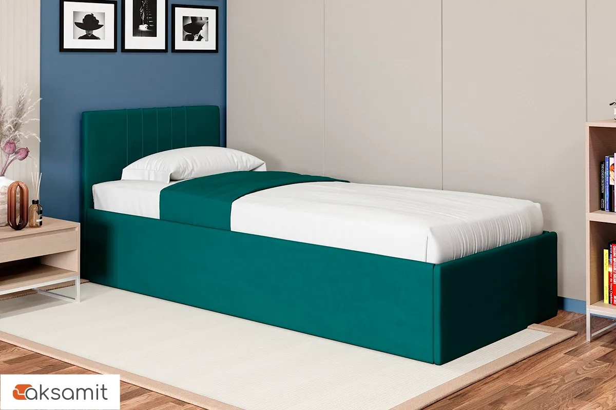 Кровать Соло односпальная с ПМ 90х200 (Newtone Emerald/Зеленый)