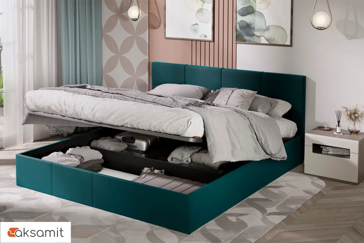 Кровать Лора с ПМ и заглушиной 180х200 (Велюр / Confetti Izumrud)