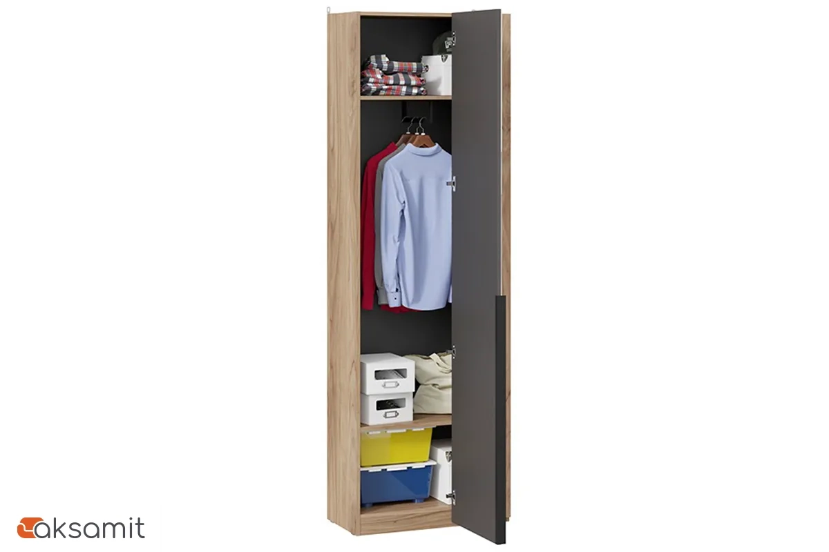 Шкаф угловой Порто СМ-393.07.232 (366) (Яблоня Беллуно / Графит)